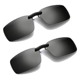 yufana 2 Stück Gläser Sonnenbrille Clip,Myopie Sonnenbrille Polarisierte Clip Fahrer Brille Clip Polarisierte Polarisierte Sonnenbrille Clip Freien und Sport Brillen Clip,für Im Freien (Grau) von yufana