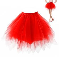 Tüllrock Damen, Tütü Tellerrock Minirock Tennisrock 90er Jahre Outfit Rock Damen Damenrock Tüll Sommerkleid Mädchen Petticoat für Ballett Tanzen Karnevalskostüme Partykleid Marathon von yumcute