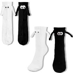 yumcute 2 Paar Magnet socken, Magnetische Socken mit Händen Partner Socken Magnet für Paare Freunde Familie Geschenke von yumcute