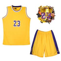 yumcute 2-Teiliges Basketball Trikot Kinder, Basketball Jersey Shirt und Shorts, Basketball ärmellose Anzug Jersey and Pants, Nr.23 Basketball Trikot, Kinder Basketball Jersey Set für 4-14 Jahre von yumcute