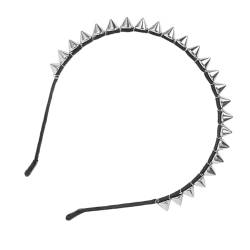 yuwqqoajv Modisches, cooles, mit Spike Nieten besetztes Stirnband aus Metall, einfach zu tragen und auffällige silberne Metall Haar Kreis Nieten von yuwqqoajv