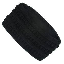 yuwqqoajv Multifunktionale Winter Strick Stirnbänder für Damen, leicht und warm, breites Strick Stirnband, warmes Strick Stirnband, Schwarz von yuwqqoajv