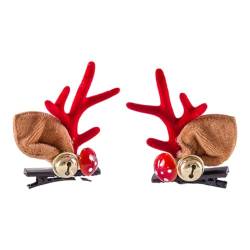 yuwqqoajv Niedliche Haarspange für die Weihnachtsfeier, in mehreren Farben erhältlich. Trendsetzendes Accessoire. Weihnachtshaarnadel einfach, Rot, Pilzglocke von yuwqqoajv