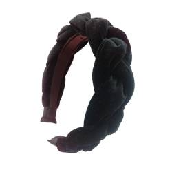 yuwqqoajv Stilvolles Haarband für Mädchen, leichtes und bequemes Haar Accessoire, rutschfestes Stoff Haarband Stirnband, Schwarz von yuwqqoajv