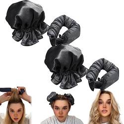 2 Stück Heatless Curling Hat, Heatless-Hair Curler Overnight Curls, Heatless Buns Curling Rod Headband To Sleep In, Curls DIY Hair Styling Curling Rod for Long Medium Hair Mädchen Frauen (D) von yuyuanDO