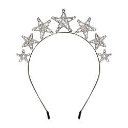 Strass Haarband Kopfschmuck, Glitzernde Stern Kopfschmuck, Stirnband Damen Haarreifen, Mädchen Kreative Party Stirnbänder, Hochzeit Foto Requisite Kopfschmuck für Frauen und Mädchen (A) von yuyuanDO