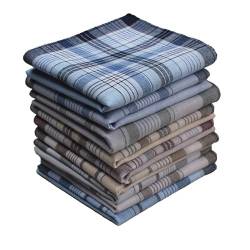 zalati Hankies Herren-Taschentücher aus Baumwolle, quadratisch, kariert, weich, Vintage-Stil, für Partys, zufällige Farbe und Stil, 10 Stück, mehrfarbig von zalati