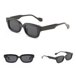 zalati Sonnenbrille, rechteckig, klassischer Stil, modisch, mit UV400-Schutz, für Unisex-Sommer, Outdoor, Schwarz von zalati
