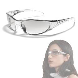 zalati Sonnenbrille, rechteckig, klassischer Stil, modisch, mit UV400-Schutz, für Unisex-Sommer, Outdoor, silber von zalati