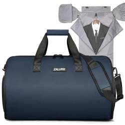 ZALUPRI Kleidersack mit Schuhfach, Handgepäck-Kleidersack für Männer und Frauen, 2-in-1 zum Aufhängen, Koffer, Anzug, Wochenend-Reisetasche, Blau, Reise-Kleidersack von zalupri