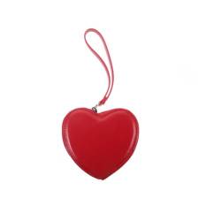 zaoalife Rotes Münzgeldbörse in Herzform, PU-Leder, rotes Herz-Geldbörse, Reißverschluss, Handtasche, Schultertasche für Damen und Mädchen (rot), Münzgeldbörsen von zaoalife