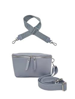 Trendige Damen Hüfttasche mit Gurt, Brusttasche mit bereitem Gurt, Gürteltasche,Cross Body Tasche, Umhängetasche italienisches Echtleder von zarolo