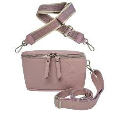 Trendige Damen Hüfttasche mit Gurt, Brusttasche mit bereitem Gurt, Gürteltasche,Cross Body Tasche, Umhängetasche italienisches Echtleder von zarolo