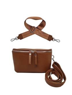 Trendige Damen Hüfttasche mit Gurt, Brusttasche mit bereitem Gurt, Gürteltasche,Cross Body Tasche, Umhängetasche italienisches Echtleder von zarolo