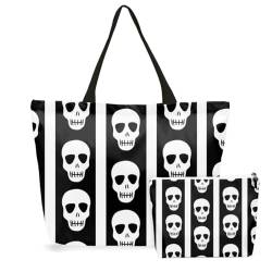 zcyxuuw Tote Bag Makeup Bag Skull Hippie Gothic Decor Goth Accessories Horror Skull, Mehrfarbig 602, 15"x 21.7"x 5.9" von zcyxuuw
