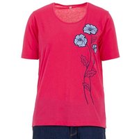 zeitlos T-Shirt zeitlos T-Shirt Damen Kurzarm Rundhals Blumenstickerei von zeitlos