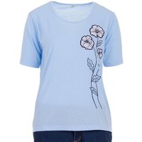 zeitlos T-Shirt zeitlos T-Shirt Damen Kurzarm Rundhals Blumenstickerei von zeitlos