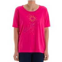 zeitlos T-Shirt zeitlos T-Shirt Kurzarm Bunte Stein Applikation Blumenmotiv Bluse von zeitlos