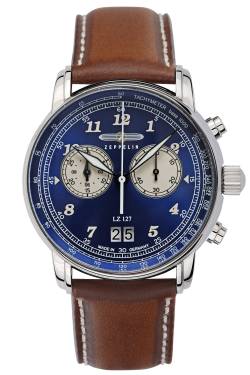 Zeppelin 8684-3 Herrenuhr Chronograph LZ 127 Braun/Blau von zeppelin