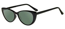 zerOne five Sonnenbrille Modell Brich Klassische Form Cateye für Damen (Black/Grey Green) von zerOne five