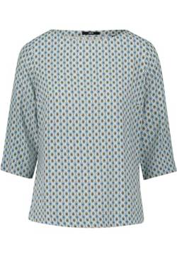 zero Damen Bluse Viskose mit Print CreamBlue,40 von zero