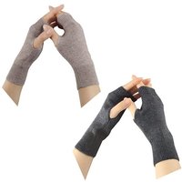 zggzerg Strickhandschuhe 2 Paar Halb Fingerlose Handschuhe, Damen Winter Pulswärmer Handschuhe von zggzerg