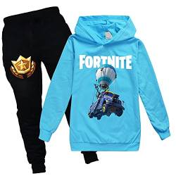 zhaojiexiaodian Jungen Unisex 3D Print Pullover Kinder Jogging Hoodies Sweatshirt Trainingsanzüge Kleidung Outwear Jumper Hip Hop Streetwear Hooded Tops (KC-Hellblau, 170) von zhaojiexiaodian