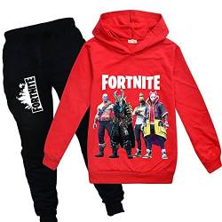 zhaojiexiaodian Sportanzug für Kinder mit 3D-Cartoon-Print,Freizeitpullover für Kinder， Kinder-Hoodie + Hose (DE/NL/SE/PL, Numerisch, 120, Regular, Rot) von zhaojiexiaodian