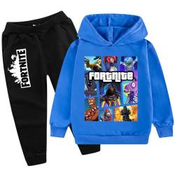 zhaojiexiaodian Sportanzug für Kinder mit 3D-Cartoon-Print,Freizeitpullover für Kinder， Kinder-Hoodie + Hose (DE/NL/SE/PL, Numerisch, 170, Regular, Blau B) von zhaojiexiaodian