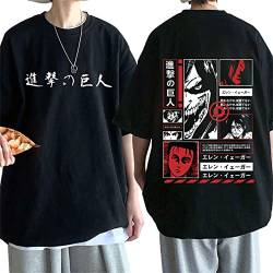 Anime Attack on Titan T-Shirt Kinder Niedliches Anime-T-Shirt Coole Grafik Erwachsene Unisex T-Shirt Hip Hop Top Teens (L,Color 01) von zhedu