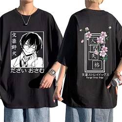Bungo Stray Dogs Sommer T Shirt Japanische Anime Harajuku Osamu Dazai Manga Tops Casual Streetwear Fashion Kurzarm (XL,Color 01) von zhedu