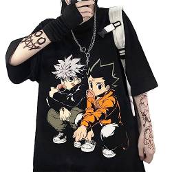 Hunter X Hunter T-Shirt Anime Killua Zoldyck Oversize Hip Hop Tops HXH Grafik Sommer T-Shirt (XL,Color 1) von zhedu