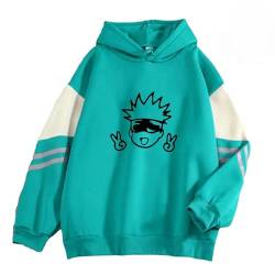 Japanische Jujutsu Kaisen Print Hoodies Unisex Harajuku Cartoon Kordelzug Sweatshirts Herbst Winter Patchwork Streetwear (Color 05,XL) von zhedu