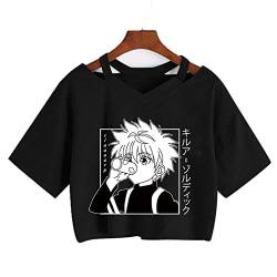 Japanischer Anime Hunter X Hunter T-Shirt Killua Zoldyck Cartoon Cute Anime Manga T-Shirt HxH T-Shirt T-Shirts Frauen (L,Color 1) von zhedu