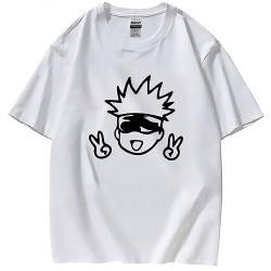 Japanisches Anime Jujutsu Kaisen T-Shirt Gojo Satoru Süßer Print Harajuku T-Shirts Unisex Kurze Ärmel (M,Color 02) von zhedu
