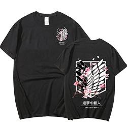 Japanisches Anime T Shirt Scouting Legion Kleidung Unisex Cartoon Tops T-Shirts Shingeki No Kyojin T-Shirt Attack on Titan Riesiges Kurzarm T-Shirt (M,Color 1) von zhedu
