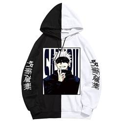 Jujutsu Kaisen Hoodie Pullover Gedruckt Unisex Sweatshirts Cool Cartoon Anime Casual Japanisch Männlich Streetwear (L,Color 01) von zhedu