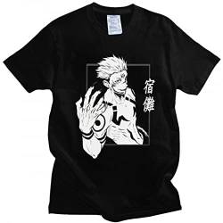 Jujutsu Kaisen T-Shirt Männer/Frauen Kurzarm Anime Manga T-Shirt Bedrucktes T-Shirt Baumwolle Grafik-T-Shirt (M,Color 03) von zhedu