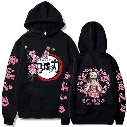 Kamado Nezuko Hoodie Demon Slayer Mantel Lustige Cartoon Grafik Herbst Y2K Pullover Jungen Mädchen College Stil Komfort Hoodie (M,Color 01) von zhedu