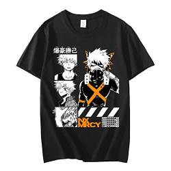 Katsuki Bakugou Hemd My Hero Academia T-Shirt Anime Graphic Tees Männer Streetwear Harajuku Mode Casual Cool T Shirt (M,Color 01) von zhedu