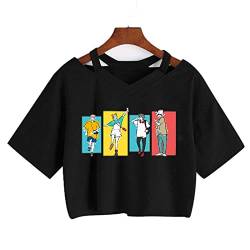 Manga Japanisches Anime Jujutsu Kaisen T-Shirt Frauen Gojo Satoru Crop Tops Yuji Itadori Grafik T-Shirts Coole T-Shirt Kleidung (XS,Color 02) von zhedu