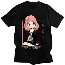 Spy X Family Print T-Shirt Sommer Unisex Kawaii Anime Anya Forger Kurzarm T-Shirts Damen Herren Kleidung Cosplay T-Shirts (L,Color 1) von zhedu