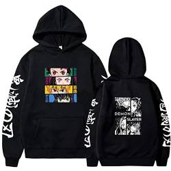 zhedu Anime Demon Slayer Hoodie Männer/Frauen Lässige Lose Pullover Tanjirou Nezuko Kamado Harajuku Swearshirts Unisex Hip Hop Kleidung (3XL,Color 01) von zhedu