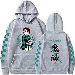 zhedu Anime Demon Slayer Hoodie Männer Und Frauen Print Pullover Harajuku Sweatshirts Langarm Lose Streetwear Hoodie Tops (S,Color 02) von zhedu