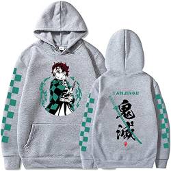 zhedu Anime Demon Slayer Hoodie Männer Und Frauen Print Pullover Harajuku Sweatshirts Langarm Lose Streetwear Hoodie Tops (XL,Color 02) von zhedu