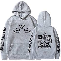 zhedu Anime Sweatshirts Jujutsu Kaisen Hoodie Unisex Fashion Casual Hoody Langarm Harajuku Streetwear Jungen/Mädchen Gedruckt (M,Color 04) von zhedu