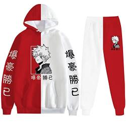 zhedu Anime Unisex My Hero Academia Hoodies Hosen Zweiteiler Sweatshirt Anzug Unisex Cosplay Trainingsanzug Outfits (XXS-4XL) (L,color 02) von zhedu