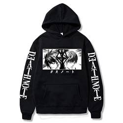 zhedu Death Note Anime Bedruckter Hoodie Lässiges Langarm-Sweatshirt Harajuku Streetwear Kapuzenpullover Tops (S,Color 01) von zhedu