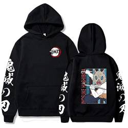 zhedu Demon Slayer Anime Hoodie Inosuke Hashibira Print Lässige Sweatshirts Mann Paar Cosplay Hoodies Sportswear Pullover Manga (XL,Color 01) von zhedu