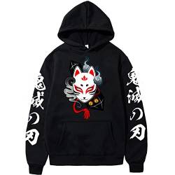 zhedu Demon Slayer Anime Hoodie Übergroßes Langarm-Sweatshirt Harajuku-Druck Pullover Lose Hoodies Streetwear-Kleidung (XXL,Color 01) von zhedu